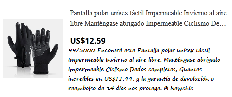Guantes increíble en US$11.99 @NewChic